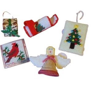 Knitted Handmade Christmas Ornaments Set Of 4